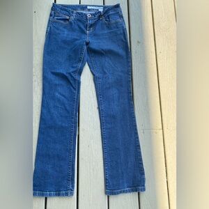 DKYN - Woman’s blue denim straight leg low rise jeans, Size: 8